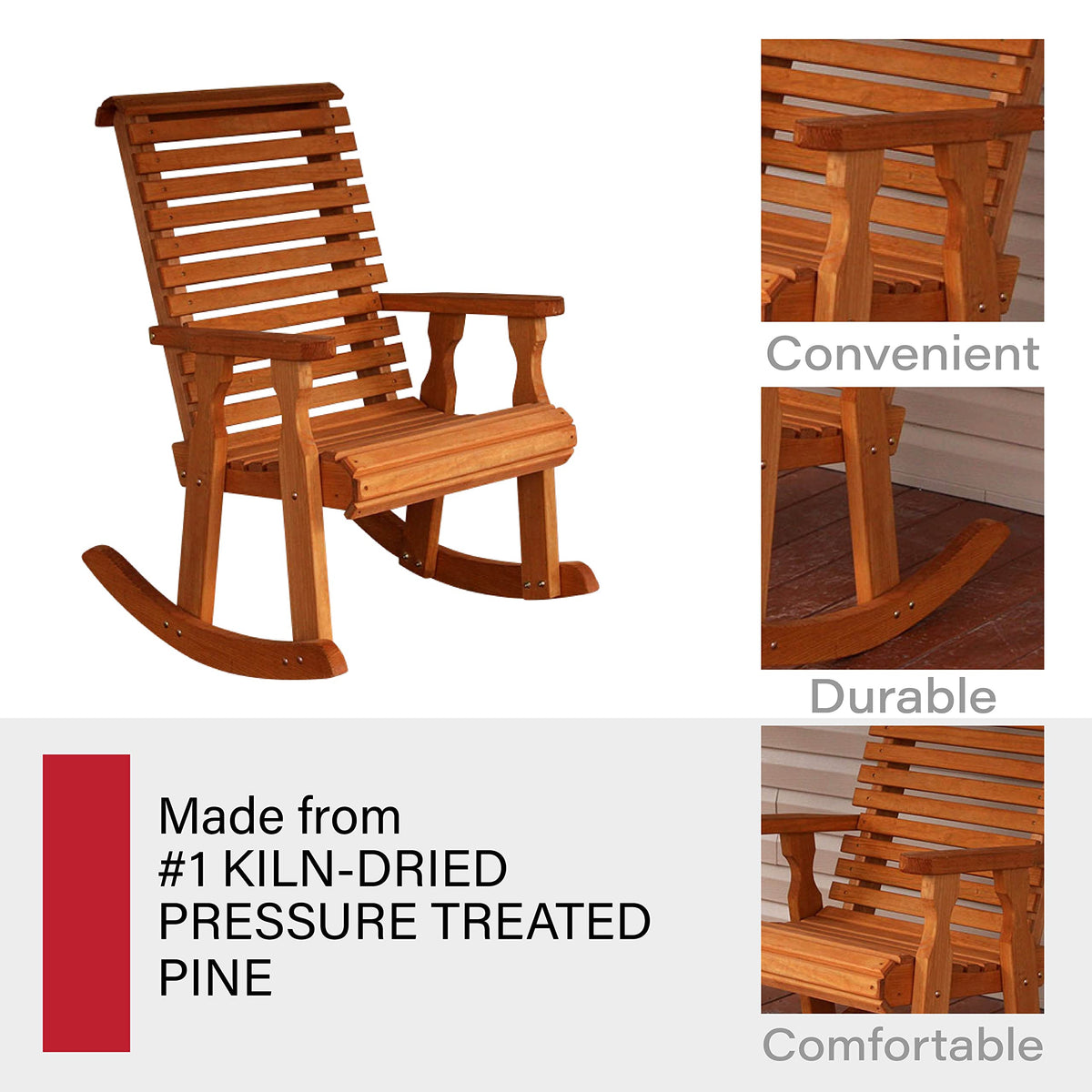 Cedar Stain Pressure Treated Rocking Chair L313188
