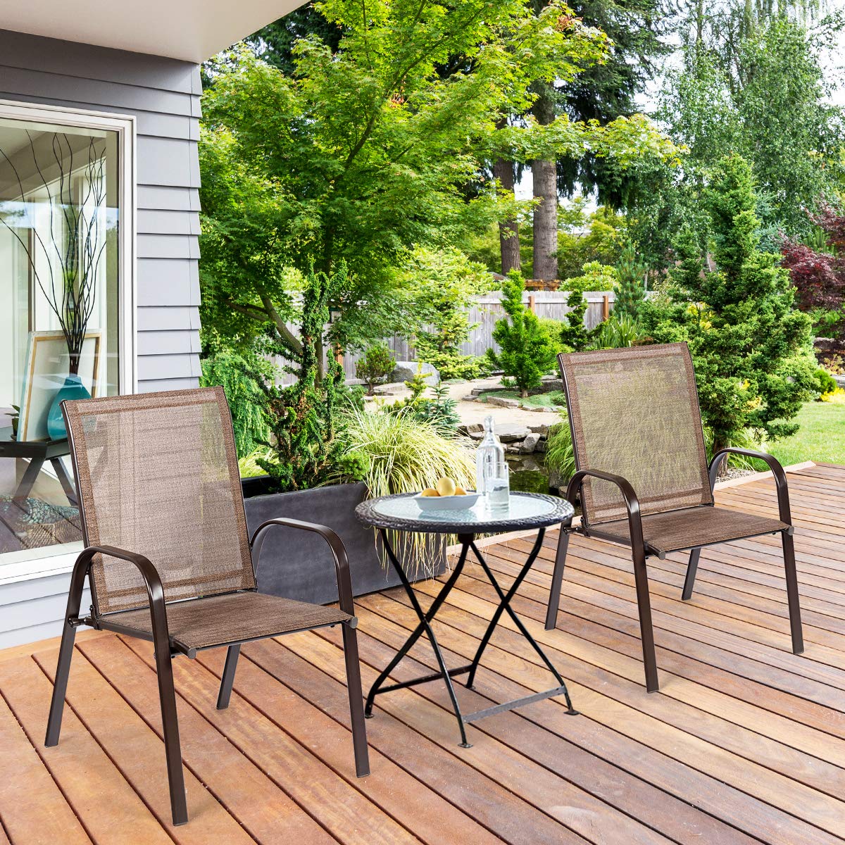 2 Piece Outdoor Patio Chairs with Breathable Fabric S649