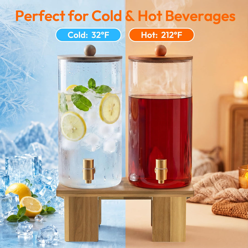 2 Pack 1.5 Gallon Drink Dispenser with Wood Stand E46684