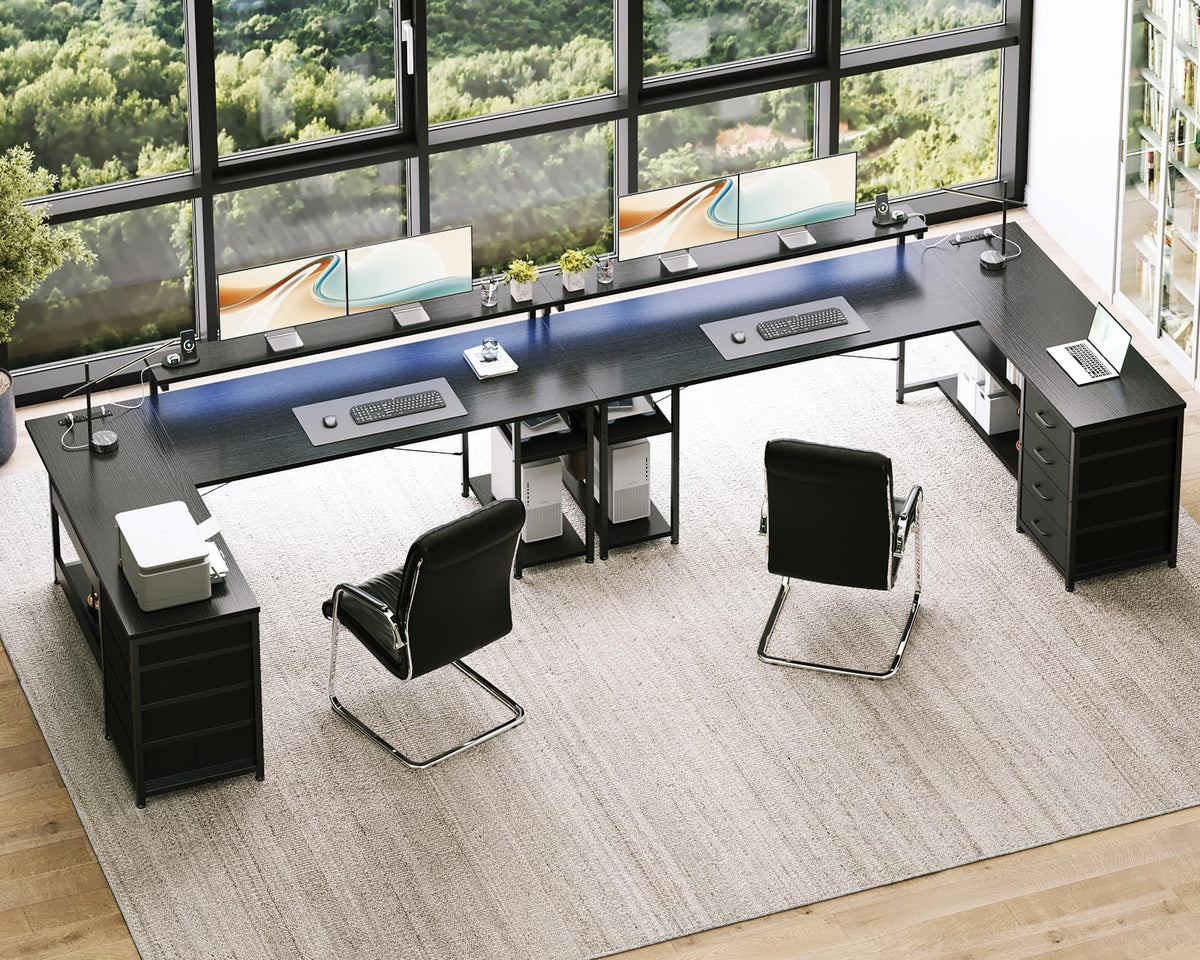 61 Inch L Shaped Computer Desk with 4 Drawers Z5922