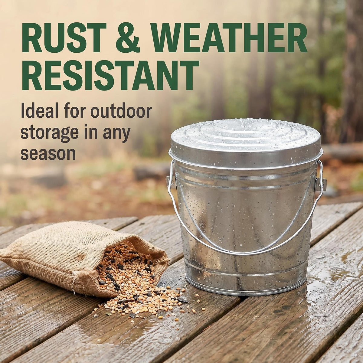 6 Gallon Galvanized Steel Bucket with Wire Bail Handle O99536
