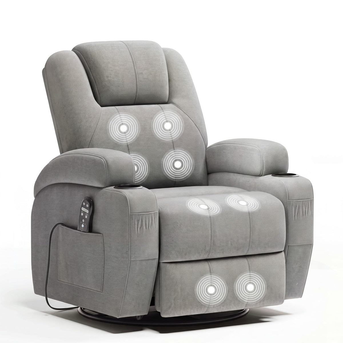 360° Swivel Rocker Recliner Chair with Massage H581688
