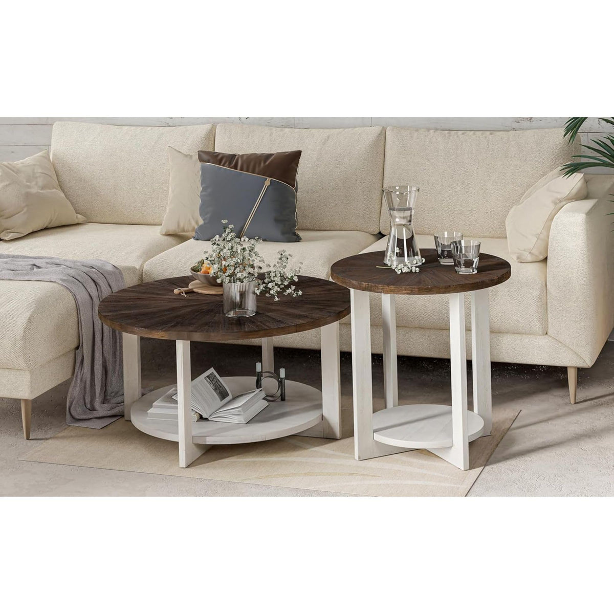Round Farmhouse Coffee Table H91871