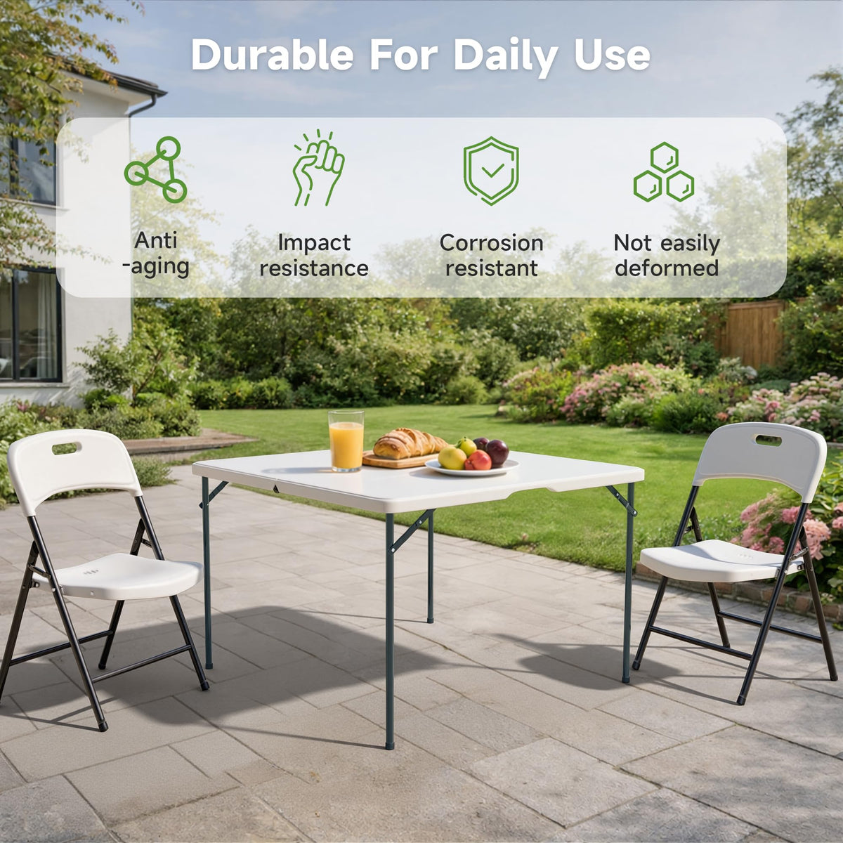 3 ft Square Folding Card Table with Carrying Handle O6960