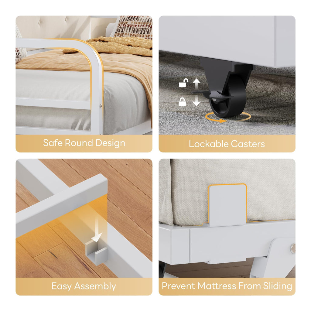 White Daybed with Trundle T98223