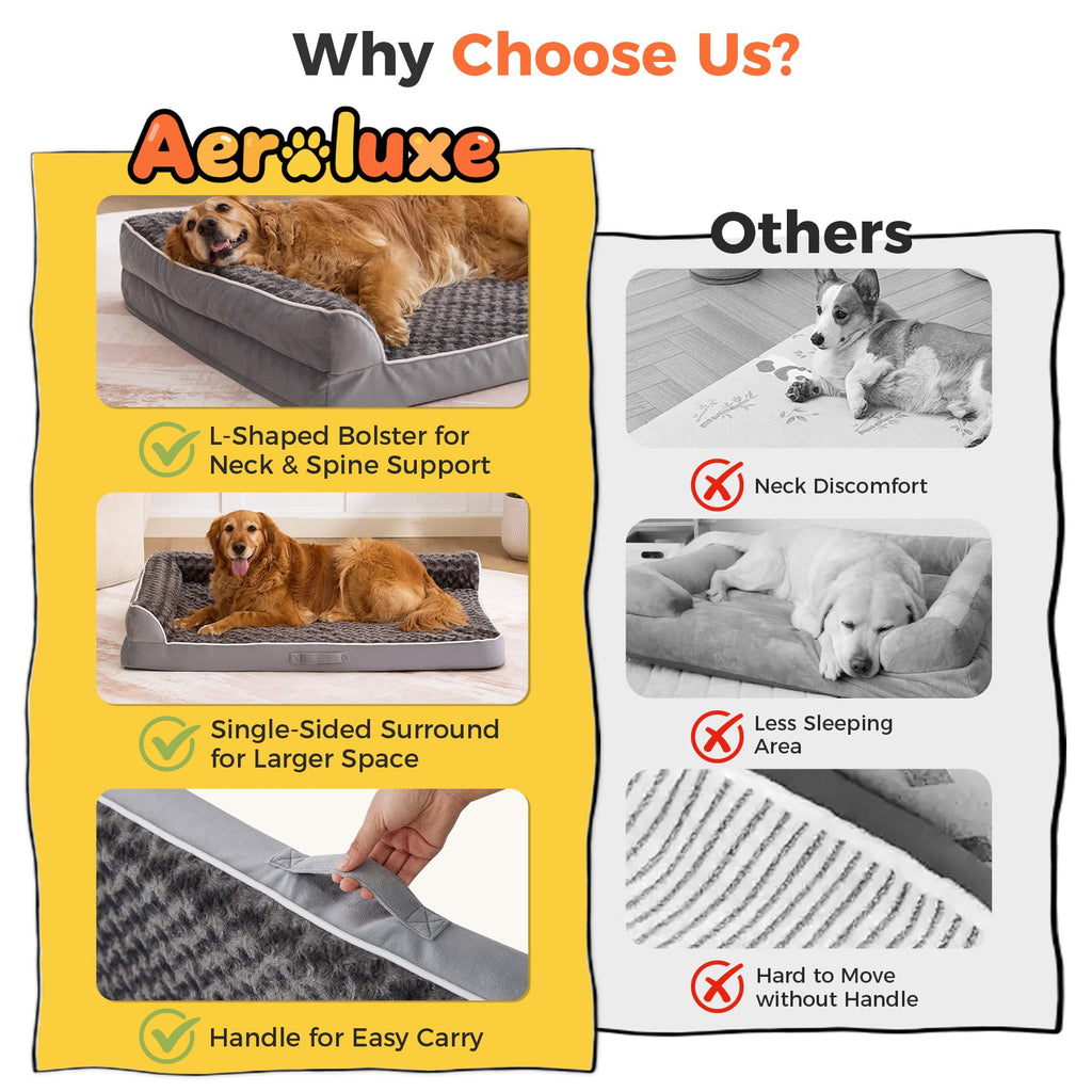 XL Orthopedic Dog Bed Grey I58414