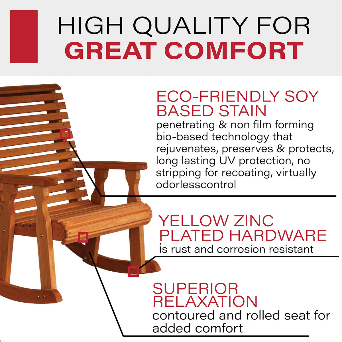 Cedar Stain Pressure Treated Rocking Chair L313188