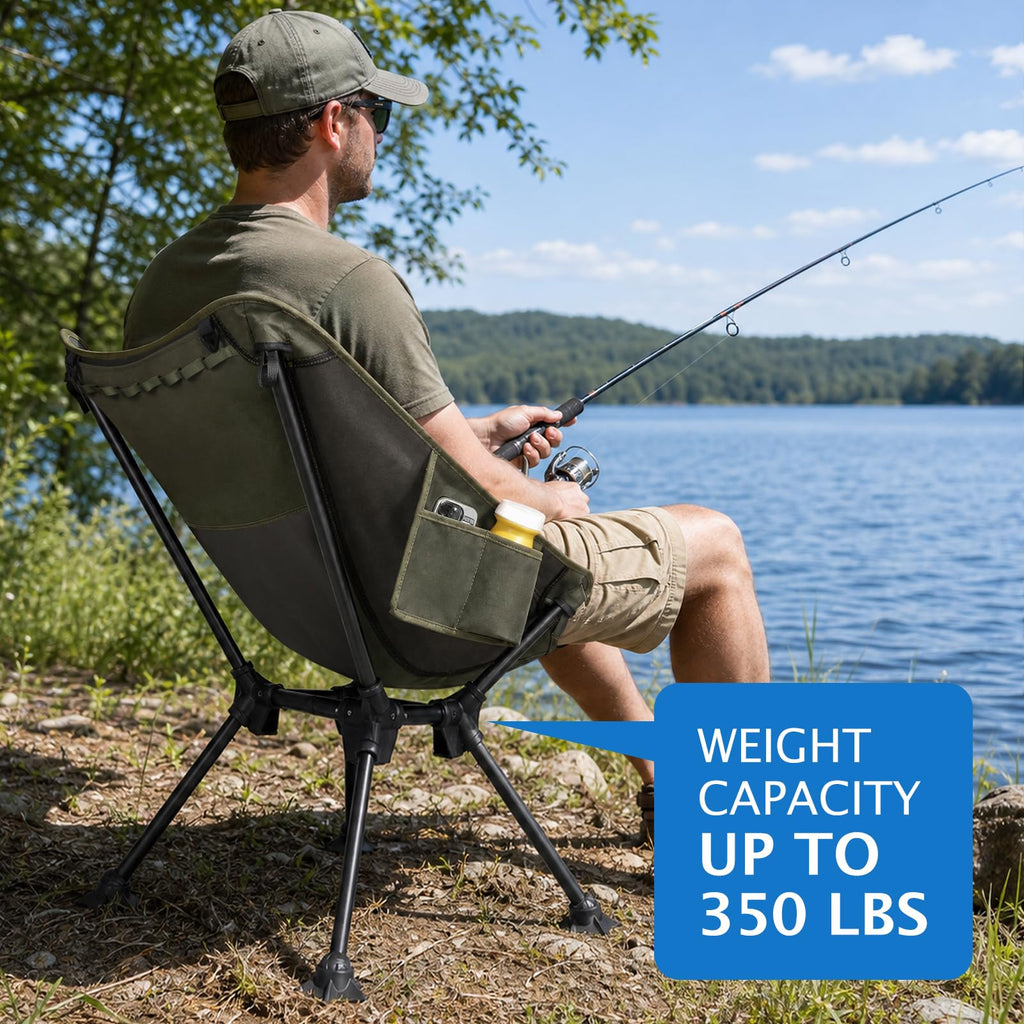 2 Pack Green Folding Camping Chair with Storage Bag X938