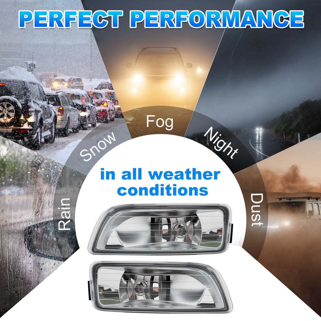 Fog Lights Assembly with Halogen Bulbs Clear Lens Switch Harness Kit Z268924