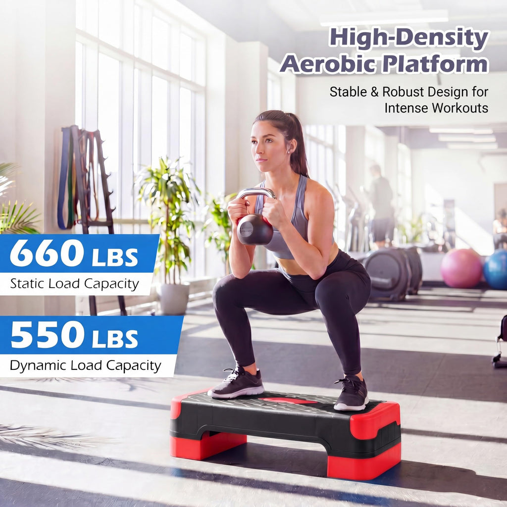 Aerobic Step Platform with Risers & Resistance Bands P9350