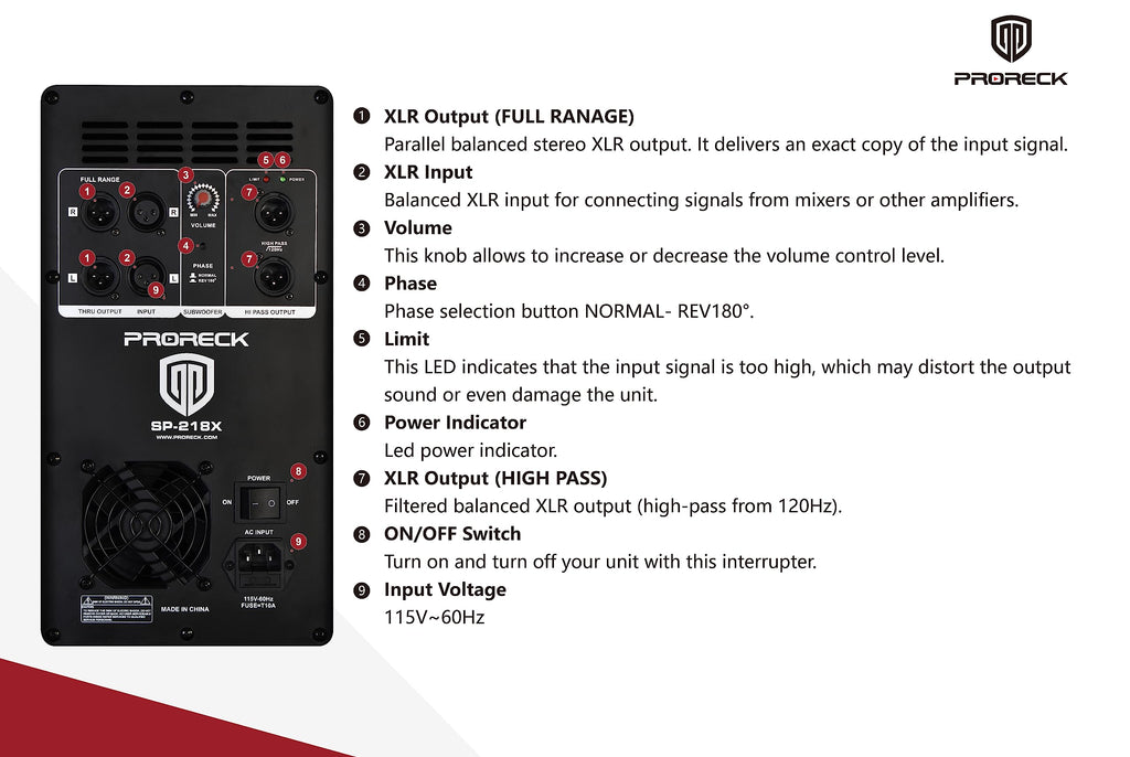 Active Powered PA DJ Subwoofer Cabinet Dual 18 inch 5000W with Class-D Amplifier, Black U8733