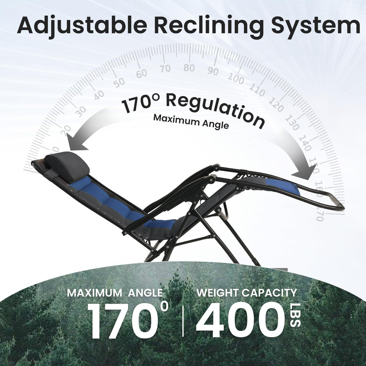 Oversized Zero Gravity Chair 2 Pack Black Blue M3576