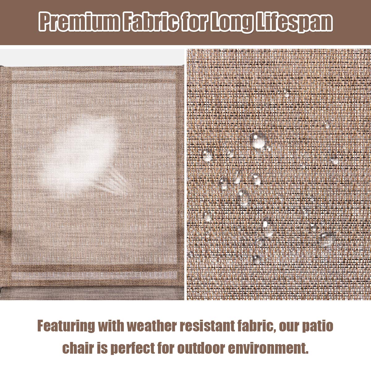 2 Piece Outdoor Patio Chairs with Breathable Fabric S649