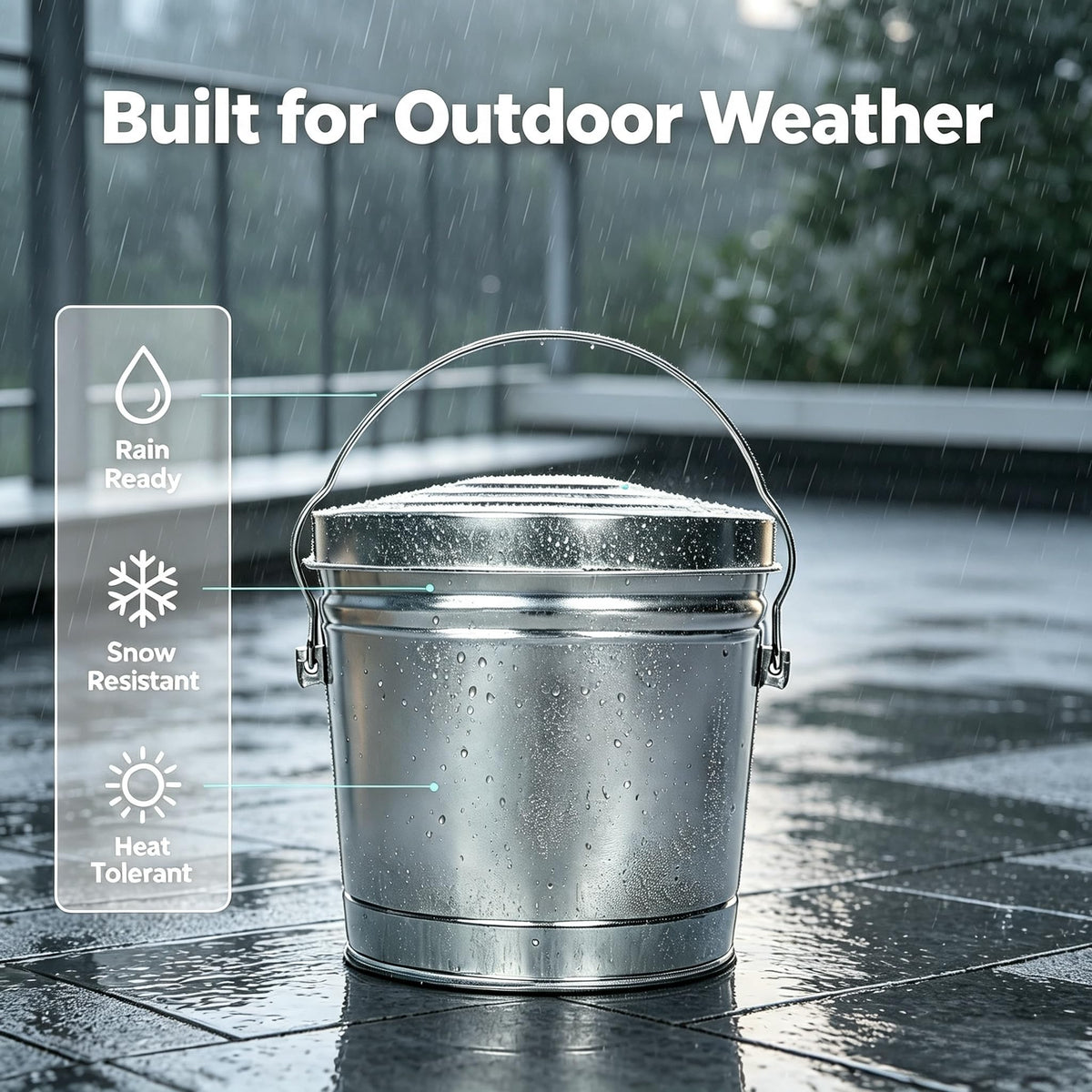 6 Gallon Galvanized Metal Trash Can with Locking Lid D577401