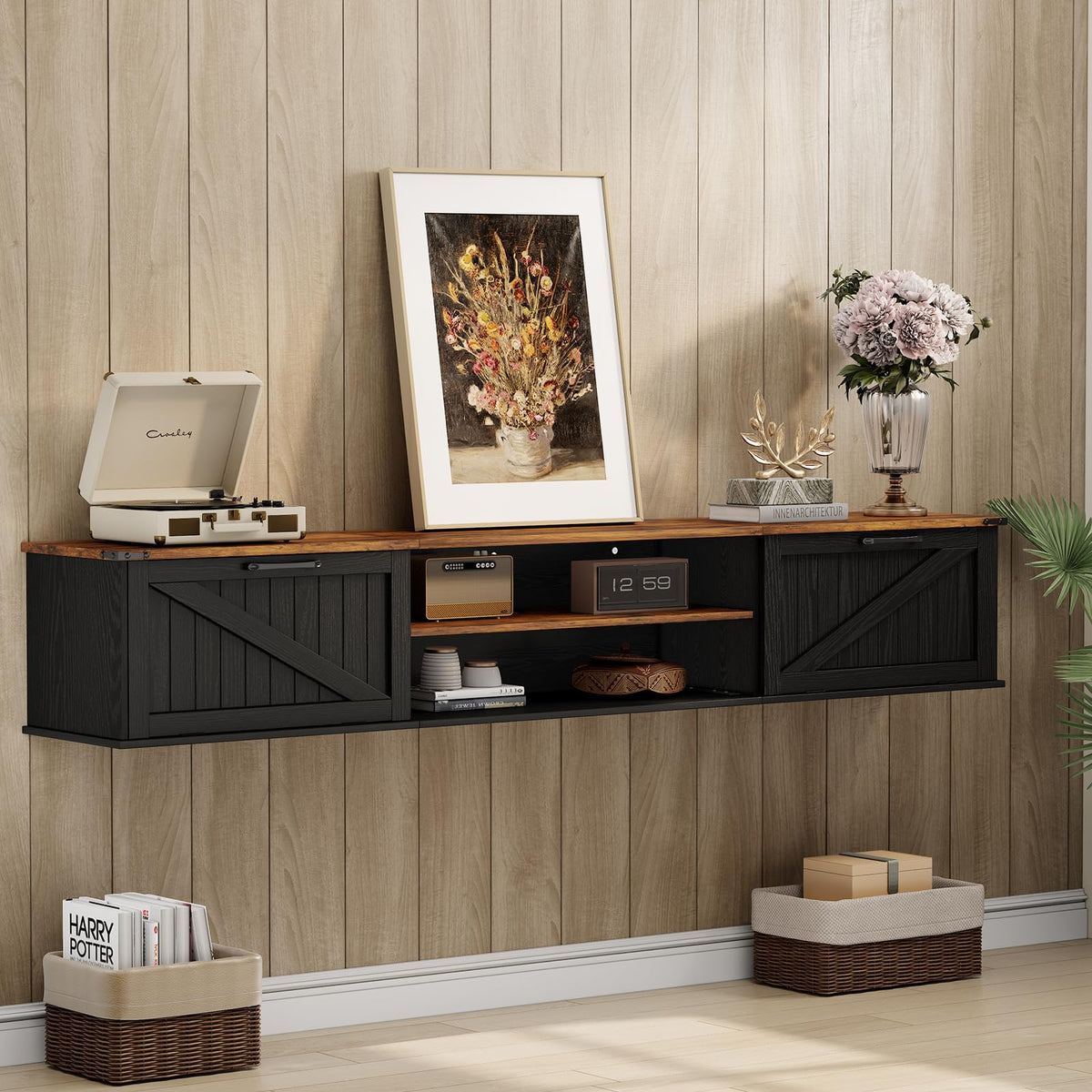 70" Black Floating TV Stand G502540