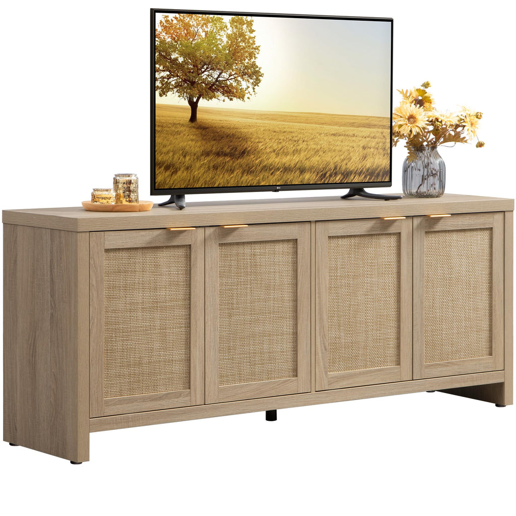 TV Stand with 4 Rattan Cabinets K397