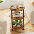 Rustic Brown 3 Tiers Round Side Table P7710