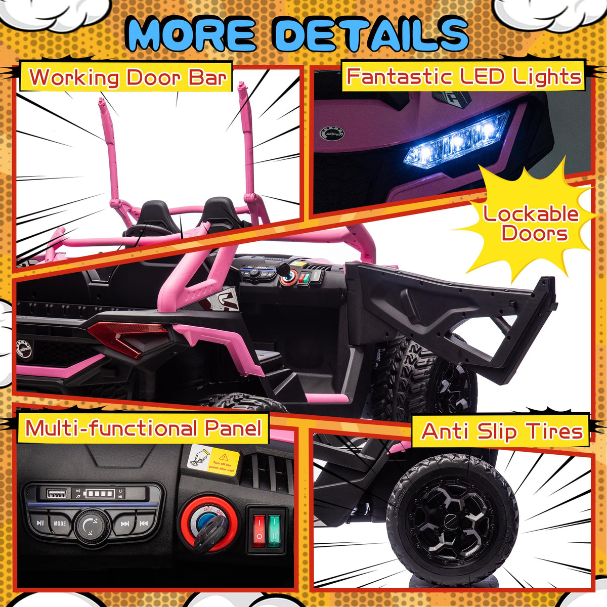 24V 10AH 2-Seater 4x4 Ride on Car UTV N23824