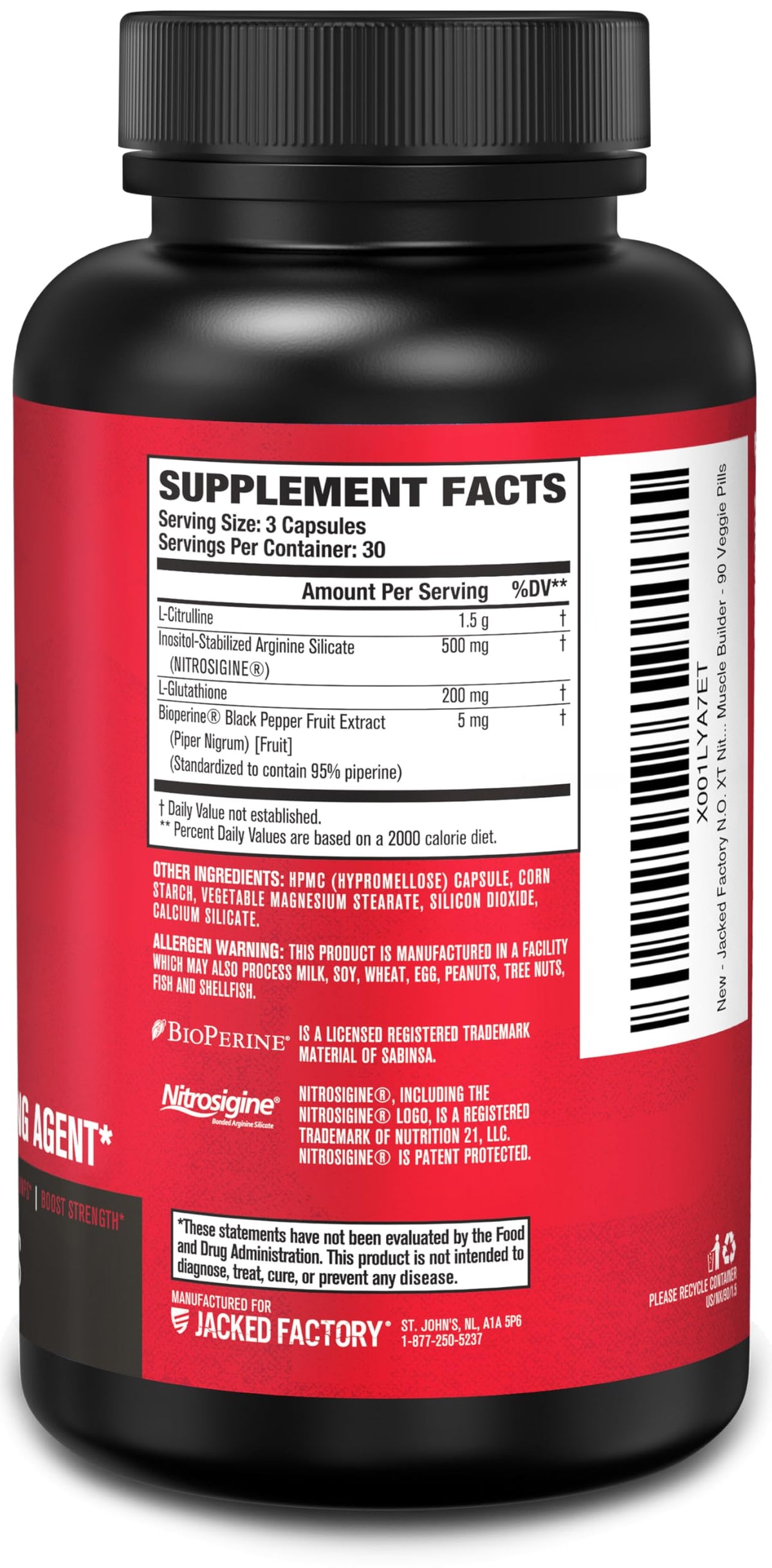 90 Caps Nitric Oxide Supplement W8078