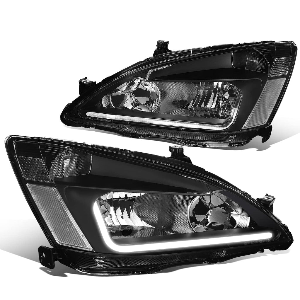 Black Headlight Assembly with LED Day Running Light Z18712