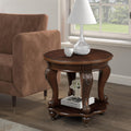 Vintage Round Wood End Side Table 22-Inch B914245