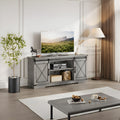65" Rustic Farmhouse TV Stand with Sliding Barn Doors N70143