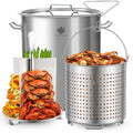 64QT Stainless Steel Stockpot with Basket V230