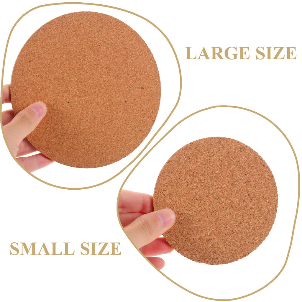 4pcs Round Cork Coasters with ABS Base D495