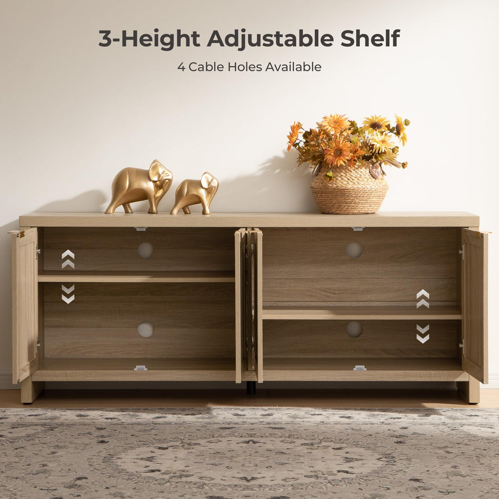 TV Stand with 4 Rattan Cabinets K397