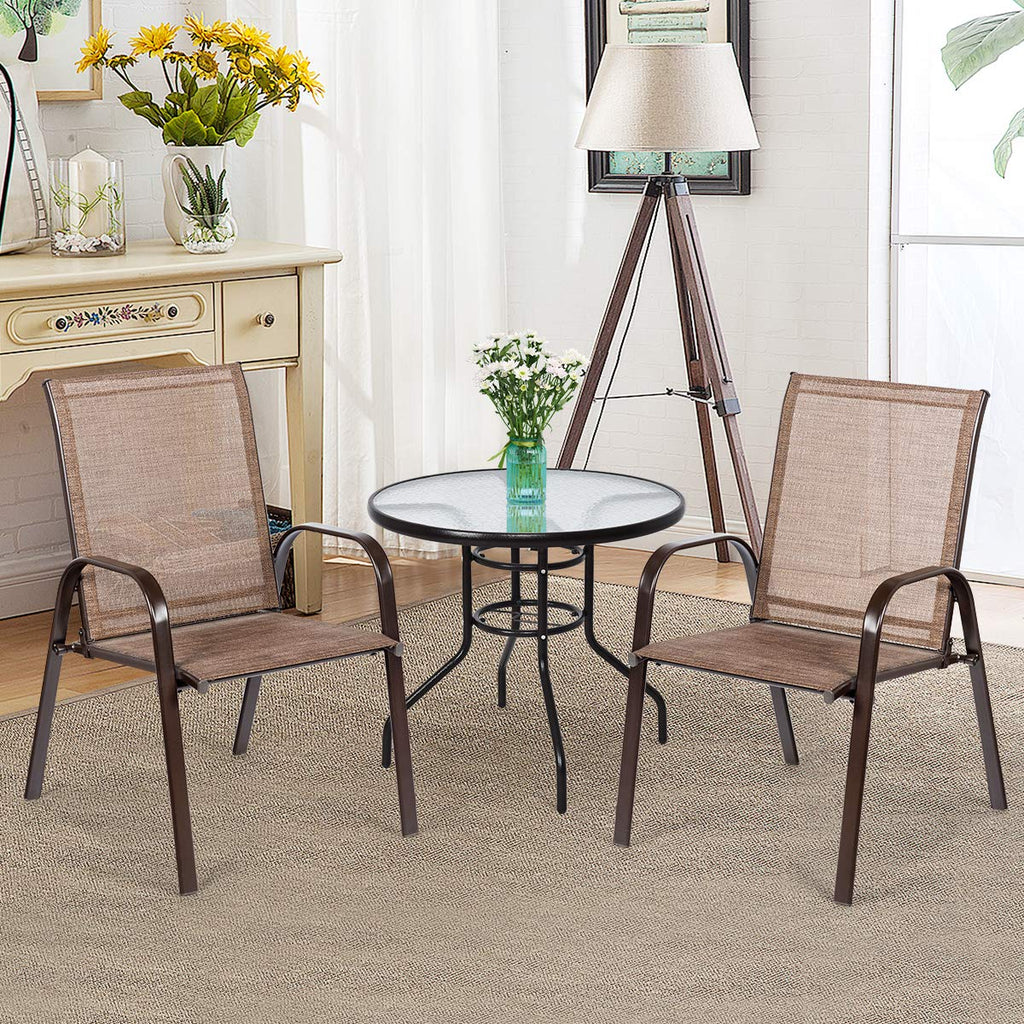 2 Piece Outdoor Patio Chairs with Breathable Fabric S649