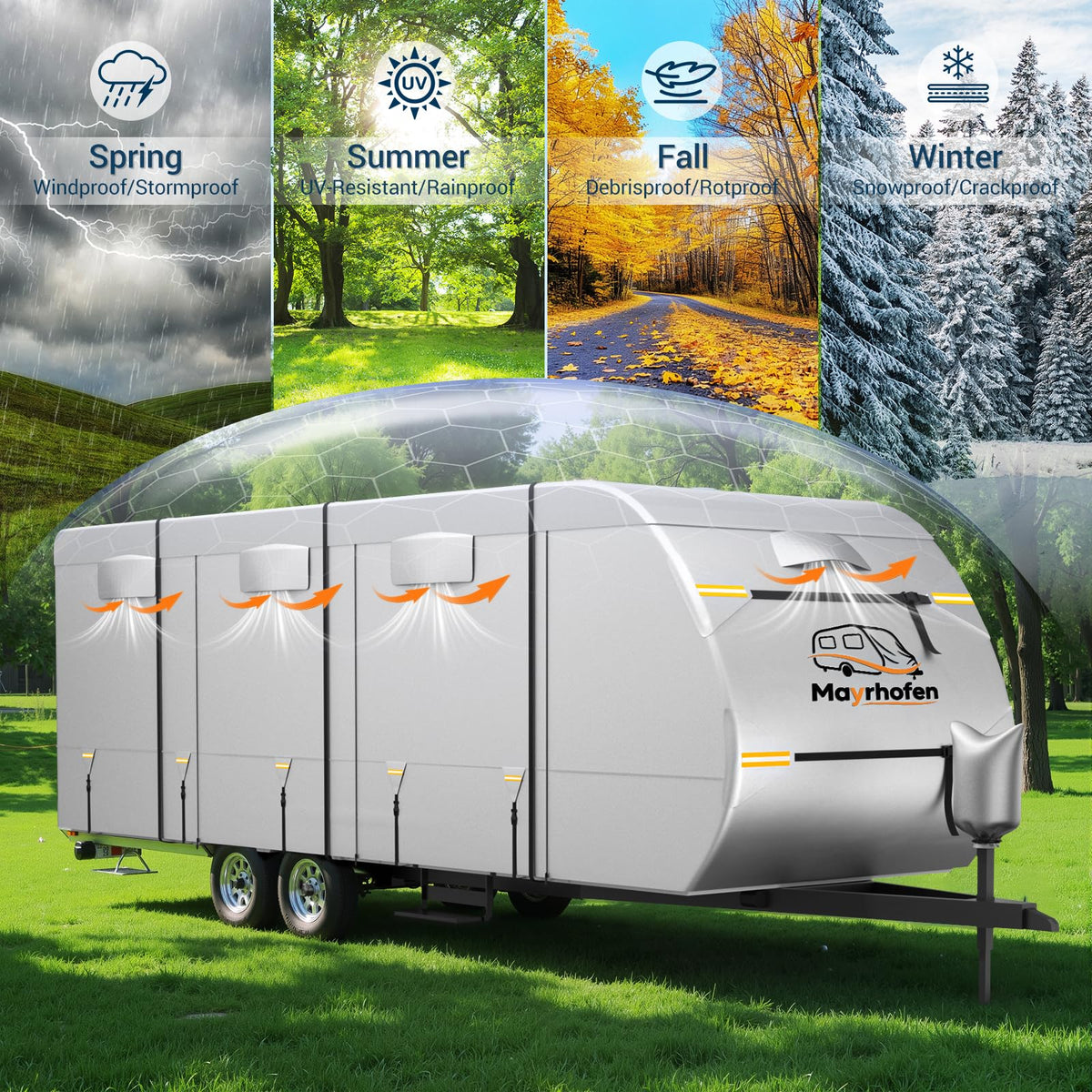 14-16ft 6 Layers 600D Oxford Waterproof RV Cover X518