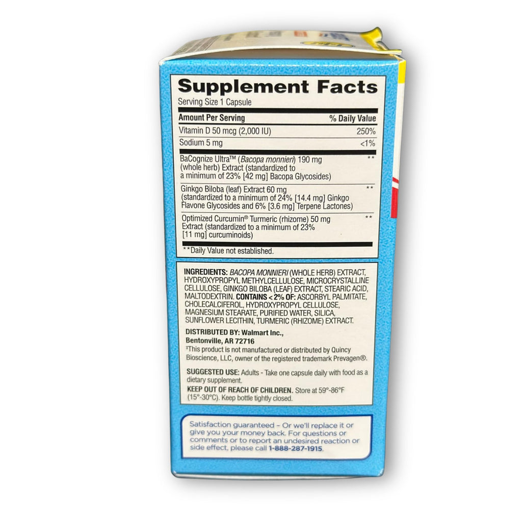 Bacopa Ginkgo Turmeric Vitamin D Capsules 30 Count A6530