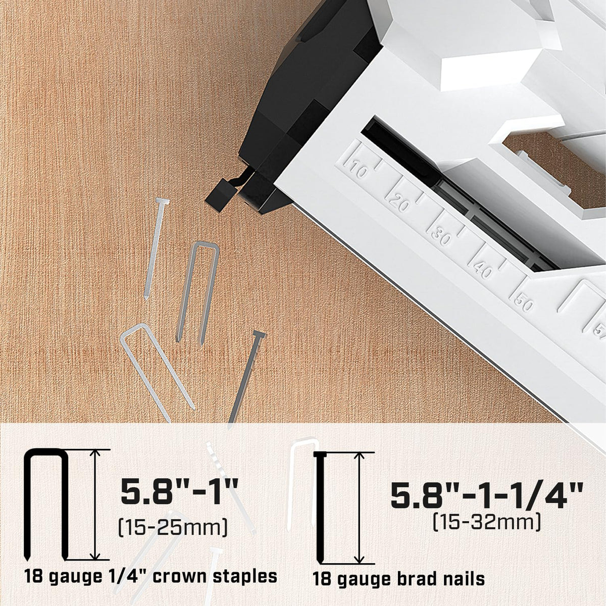 18 Gauge 2 In 1 Cordless Brad Nailer Stapler I300669