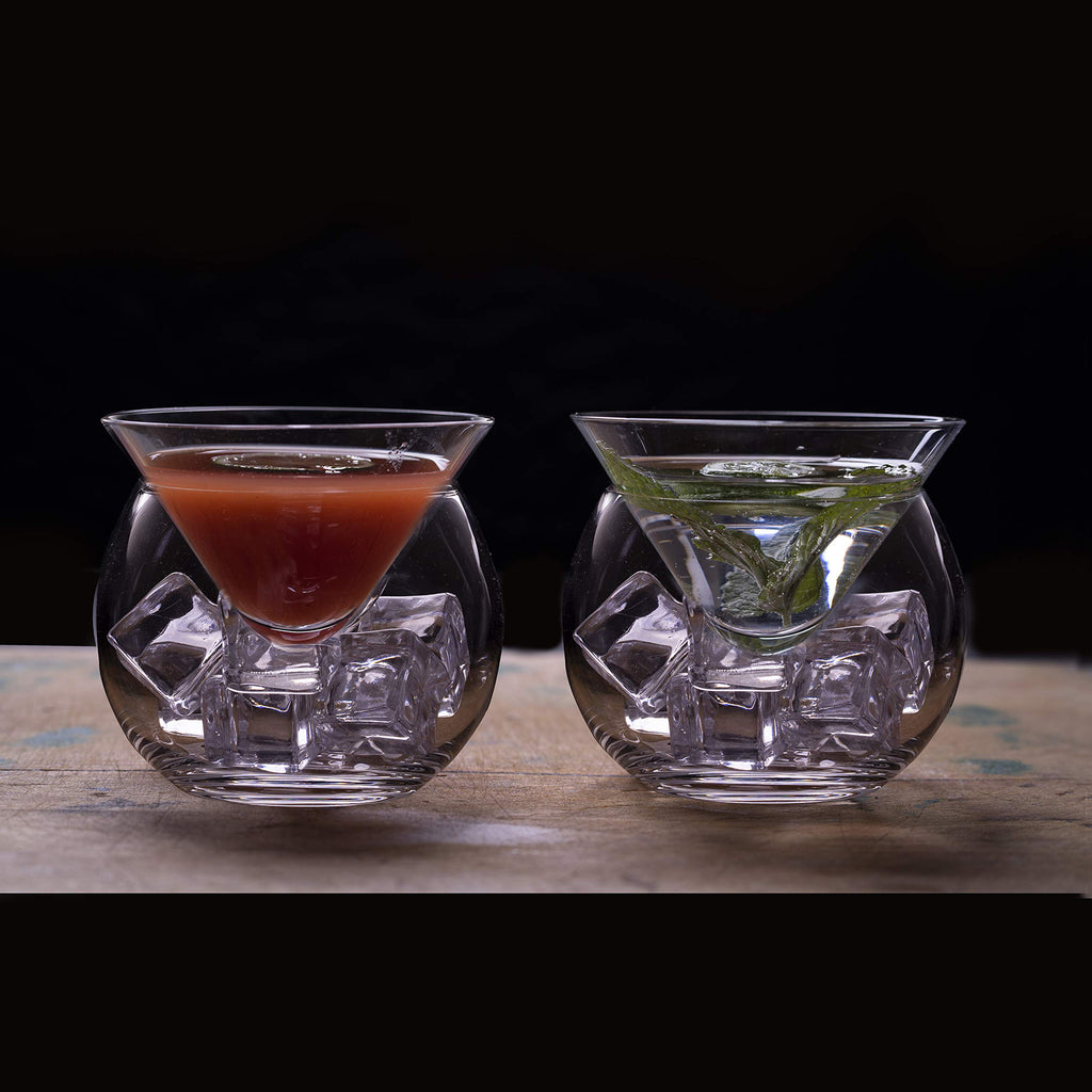 Stemless Martini Glasses with Chiller L443