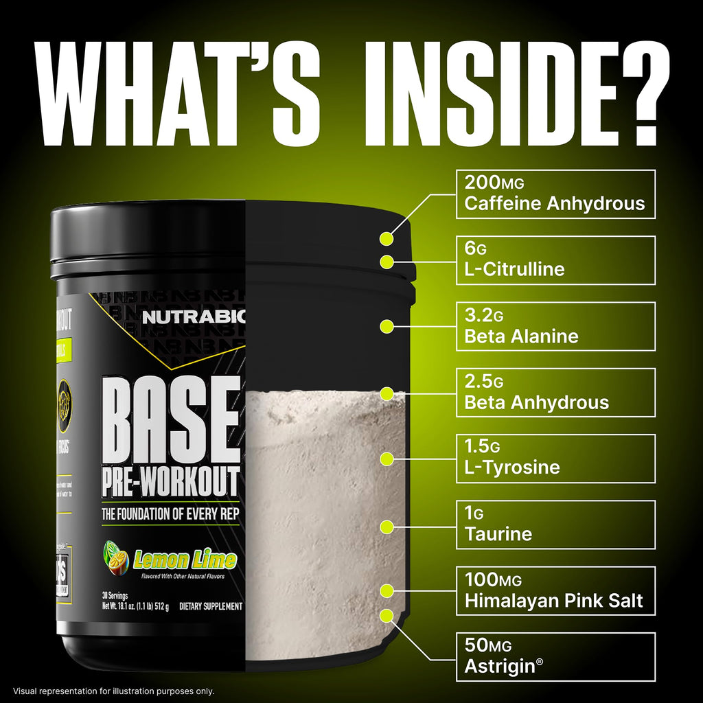 Sugar Free Pre-Workout Powder 30 Servings Lemon Lime Q387