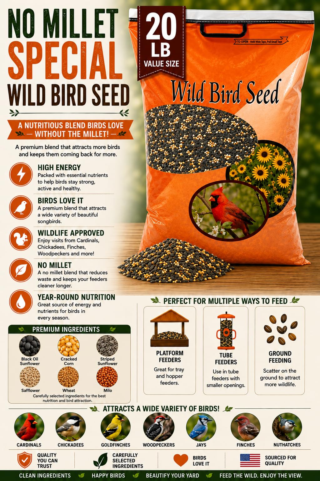 Wild Bird Seed 20 lb A98403