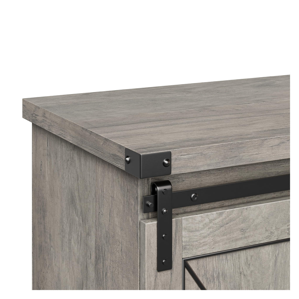 65" Rustic Farmhouse TV Stand with Sliding Barn Doors N70143