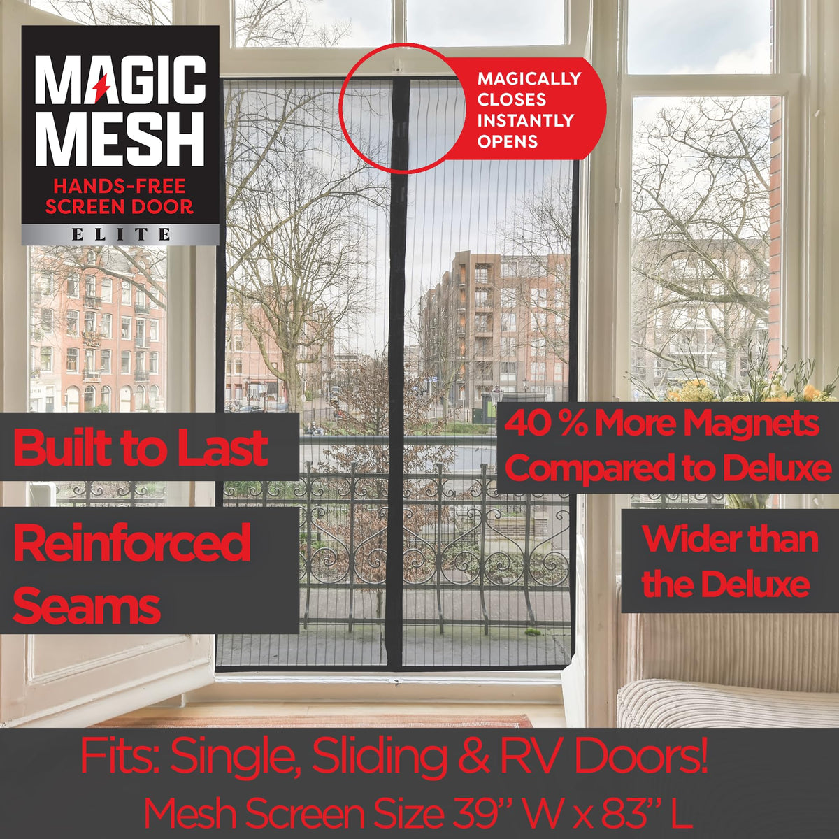 Magnetic Screen Door up to 39 x 83 Inches G5934