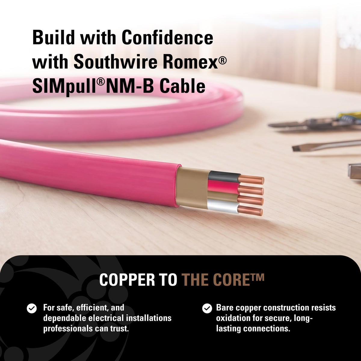 10 Gauge 3 Conductor 25Ft Pink Residential Wire V88908