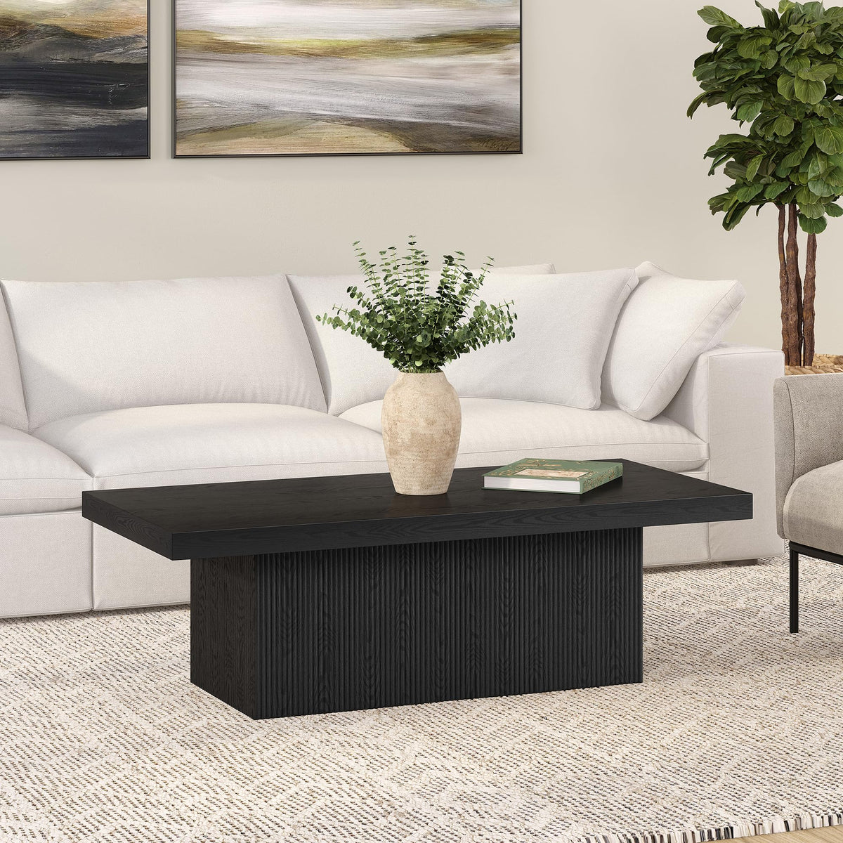 48" Modern Fluted Coffee Table Y9423