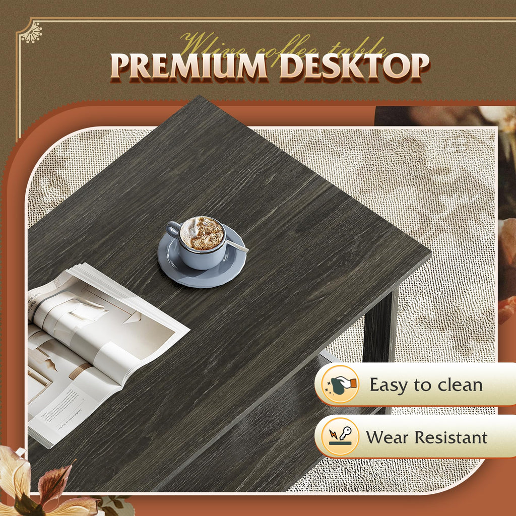 39.4" Wood Storage Coffee Table O7918