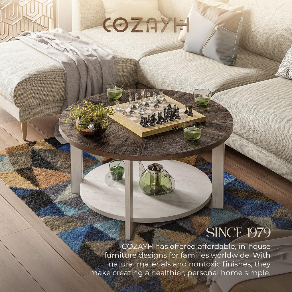 Round Farmhouse Coffee Table H91871