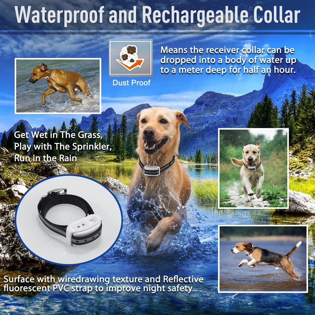 Electric Wireless Dog Fence System with Waterproof Rechargeable Collar C836