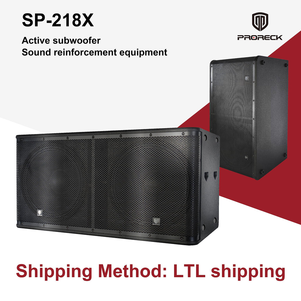 Active Powered PA DJ Subwoofer Cabinet Dual 18 inch 5000W with Class-D Amplifier, Black U8733