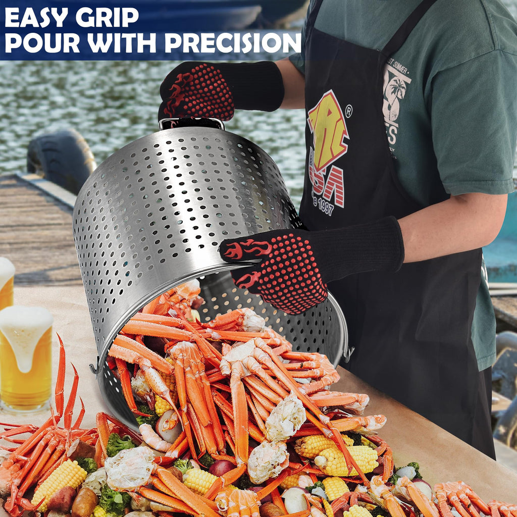 64QT Stainless Steel Stockpot with Basket V230
